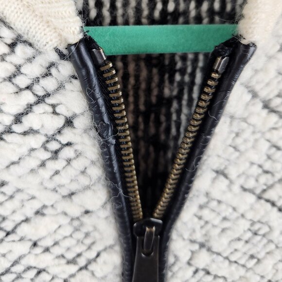 Club Monaco Wool Alpaca Knit Zip Bomber Jacket sz XS Flawed - Picture 10 of 13